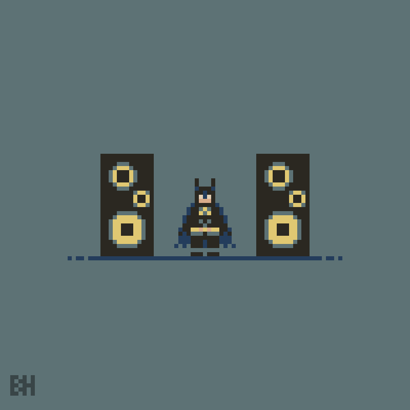 LEGO Batman chillin to his jam.